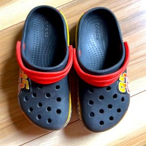 Crocks child size 11 Lightning McQueen theme